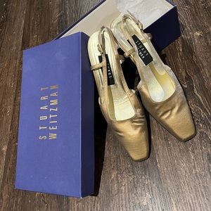 Stuart Weitzman Gold Slingback heels